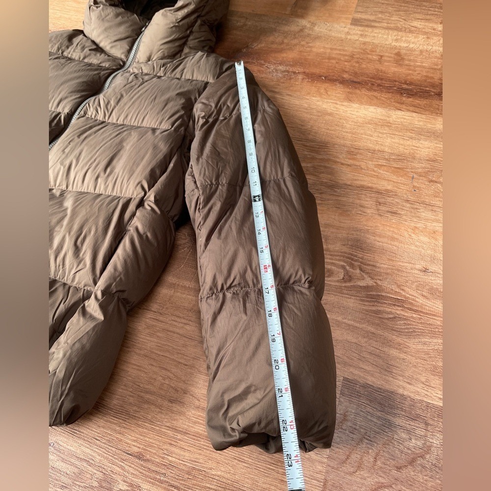 Uniqlo Lightweight Packable Puffer Jacket Down Womens XS Hooded Brown Short - Picture 12 of 12